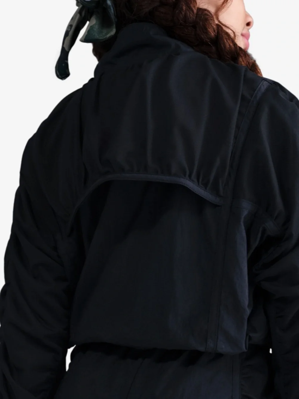 Nike Black Cropped Bomber Jacket with Drawcord Hem girl medium size